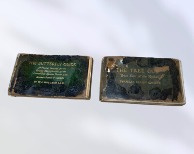 THE BUTTERFLY GUIDE W J Holland Book Leather 1916 & TREE GUIDE 1916 Julia Rogers-image