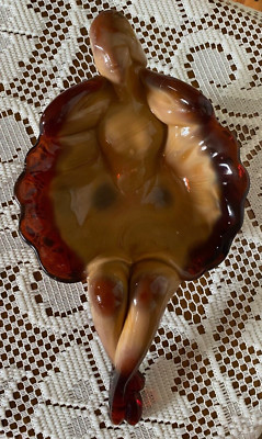 Westmoreland Chocolate Slag Ballerina Tub Soap Dish Ashtray or Candy Dish-image