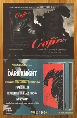 2006 Godzilla 1954 DVD/Absolute Dark Knight Print Ad/Poster Batman Frank Miller -image