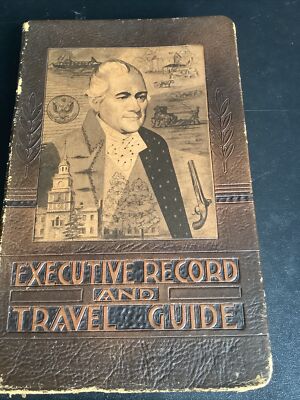 1959 Executive Record and Travel Guide Leather Cover, Gilt. Vintage. Non Smoking-image