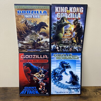 Lot Of 4 Godzilla DVDs (vs King Kong, Mechagodzilla, Tokyo S.O.S. & Mothra-image