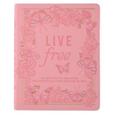 Devotional Live Free Pink Faux Leather Devotional-image