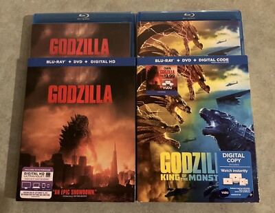 Godzilla & Godzilla King Of The Monsters Blue Ray With Slipcovers Lot Nice-image