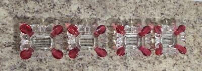 Vintage Westmoreland Ruby Flashed Small Ashtray Set of 4-image