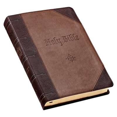 KJV Holy Bible Giant Print Full-Size Two-tone Brown Faux Leather-image