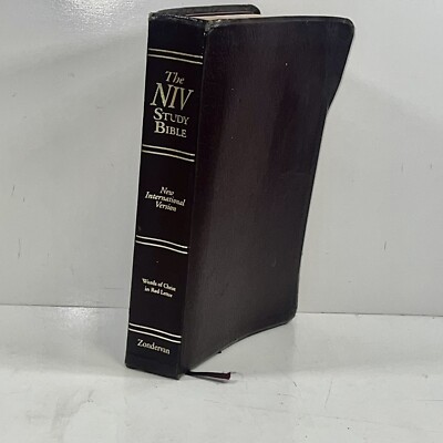 The NIV Study Bible 10th Anniversary Edition Burgundy Bonded Leather RED LETTER-image