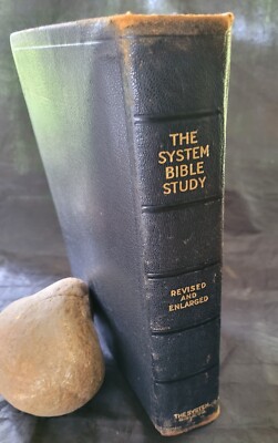 THE SYSTEM BIBLE STUDY 1938 Revised and Enlarged Edition Leather Bound ~READ-image