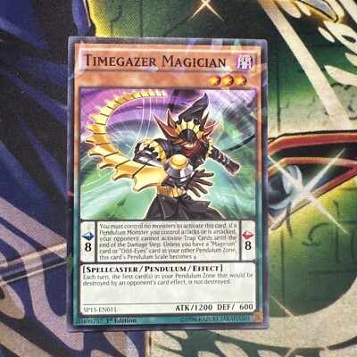Yugioh! Timegazer Magician SP15-EN011 Shatterfoil Rare 1st Edition NM-image