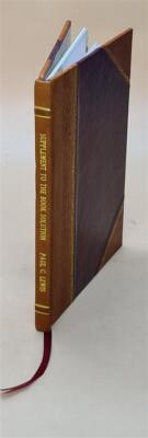 Supplement To The Book Solution , Text Book On The Philosophy Of [Leather Bound]-image