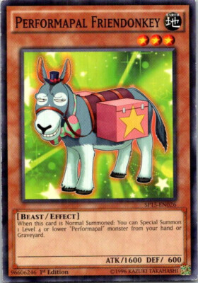 Performapal Friendonkey (Shatterfoil) SP15-EN02 Yu-Gi-Oh! Light Play 1st Edition-image