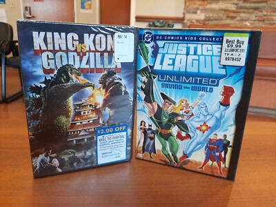 King Kong vs. Godzilla Widescreen & JUSTICE LEAGUE UNLTD Saving The World 2 DVD -image
