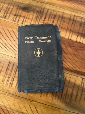 1955 Gideons NEW TESTAMENT Psalms Proverbs KJV Pocket Vest Leather National Ed.-image