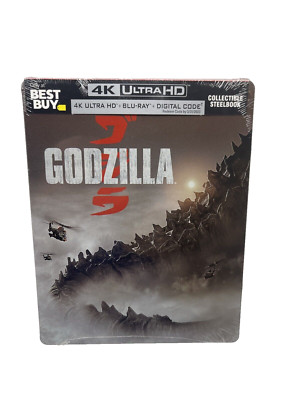 New Godzilla 4K Ultra Steelbook (Blu-ray 4K/Blu-ray, 2, 2014) Best Buy Rare OOP-image