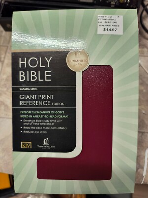 Giant Print Reference Holy Bible-kjv - Leather Bound, by Thomas Nelson - VG-image