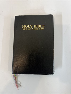 Vintage Holy Bible 1989 Red Letter Edition King James Version Dictionary & Study-image