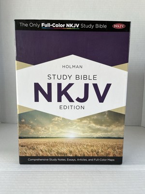 Holman Study Bible NKJV Edition Mahogany LeatherTouch Full Color-image