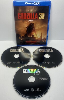 Godzilla (3D, Bluray, Dvd, 2014, Bryan Cranston, Elizabeth Olsen) Canadian-image