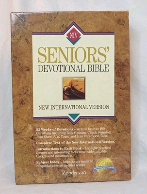 Seniors Devotional Bible NIV '95 Burgundy Bonded Leatherbound Gold Gilt Edge NEW-image