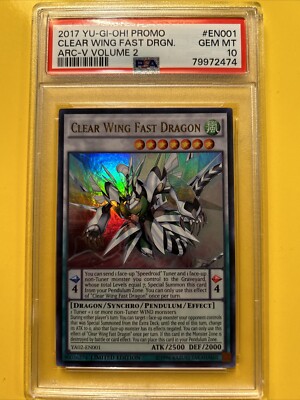 YuGiOh CLEAR WING FAST DRAGON YA02-EN001🔥PSA 10 GEM🔥LIMITED ED-2017 ULTRA RARE-image