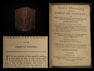 1798 John Bunyan Puritan Grace Abounding to Chief of Sinners Spiritual Guide-image