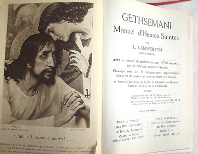 GETHSEMANI Manuel d'Heures Saintes Lammertyn French Text Illustrated 1931 Fine-image