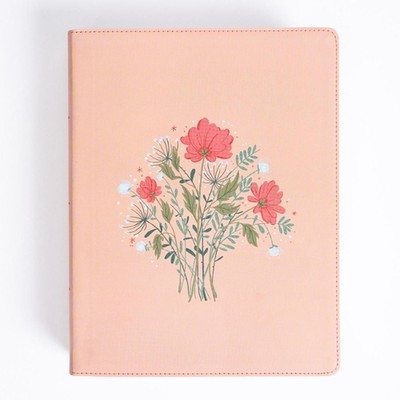 CSB Illustrator's Notetaking Bible, Large Print Edition, Peach Bouquet Leatherto-image