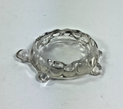 VTG Clear Glass Turtle Dish Ashtray (maybe Westmoreland?)-image