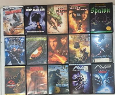Lot Of 15 Monster Movies! Godzilla-Spawn-Doom-Lake Placid 3....6.4.20D-image