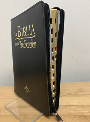 Biblia Pastoral con Cierre para la Predicacion Reina Valera negro con bosquejos-image