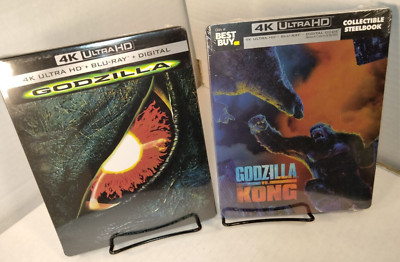 Godzilla vs Kong 4K+Godzilla 98 STEELBOOKS (4K+Blu-ray) NEW-Box Shipping-image