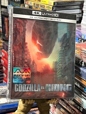 Godzilla Vs Kong Manta Lab Double Lenticular 4K UHD Blu-ray Steelbook! BRAND NEW-image