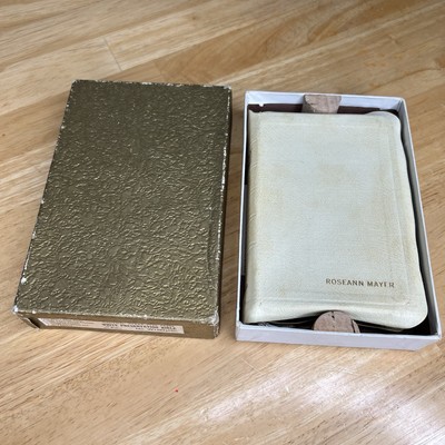 Vintage 1949 Holy Bible KJV Collins Clear-Type Press White Leather Great Britain-image