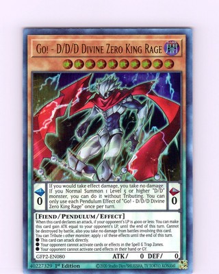 Yu-Gi-Oh Go! - D/D/D Divine Zero King Rage GFP2-EN080 1st Edition Ultra Rare NM-image