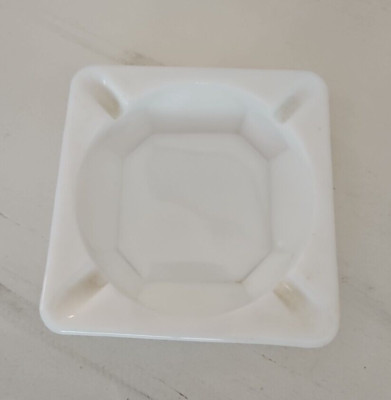 Small Square Ashtray Paneled Grape Milk Glass by Westmoreland-image