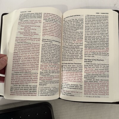 Bible NIV Zondervan-Brown Leathersoft-Readable Font/Text-2011-Black & Red Font-image