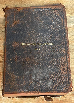 Vtg. 1915 Holy Bible Leather Holman Teachers Edition Pronouncing Ideal Gold Gilt-image