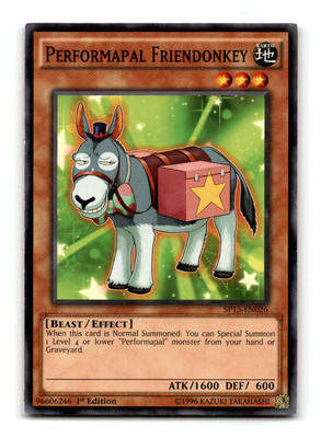 Performapal Friendonkey - SP15-EN026 1st Edition Shatterfoil Rare -LP-image
