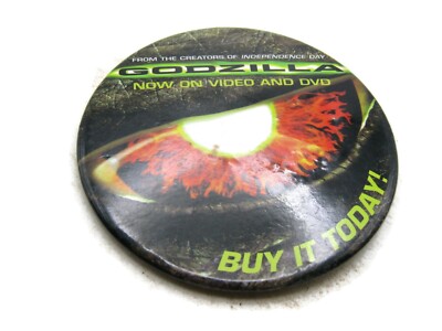 Godzilla Movie Promo Button Video And DVD-image