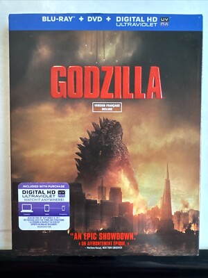 Godzilla (Blu-ray/DVD, 2014) Bilingual w/Slipcover Rare OOP Bryan Cranston-image