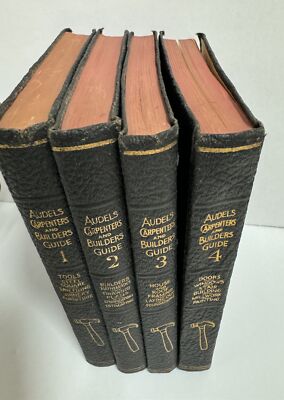 Audels Carpenters and Builders Guide Volumes 1-4 1945 Reprinted Leather Bound-image