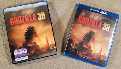 Godzilla 3D (Blu-ray 3D + Blu-ray + DVD) Lenticular Slip - Flat Ship for All 3D-image