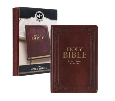 KJV Holy Bible, Standard Size Faux Leather Red Letter Edition Thumb Index & Ribb-image