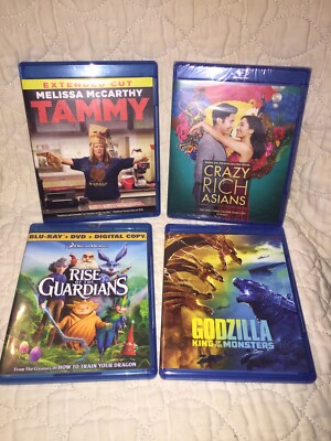 Tammy, Godzilla Rise Of The Monsters, Rise Of Guardians Blu-ray Movie Lot-image