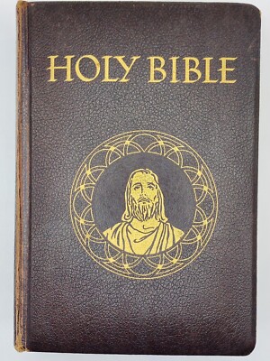 Vintage Holy Bible Guiding Light Edition Illustrated 1956. No Writing Inside.-image