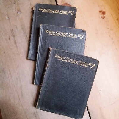 Hawkins Electrical Guide Lot of 3 Vol 2 3 6 1917 Questions Answers Illustrations-image
