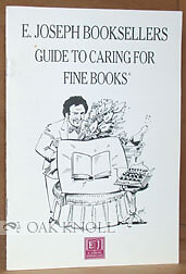 E JOSEPH BOOKSELLERS GUIDE TO CARING FOR FINE BOOKS-image