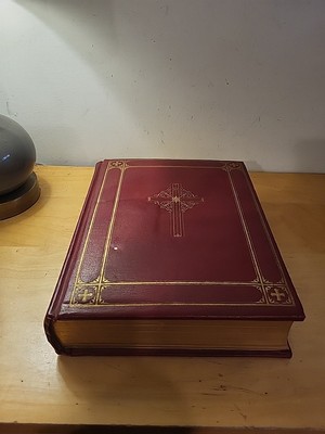 HOLY BIBLE Catholic Action Edition  Confraternity Text Red Leather HC 1961-image
