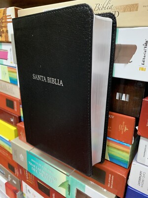  Biblia Letra Grande Tamaño Manual,NVI  Negro Piel Fabricada LETRA 12 PUNTOS-image