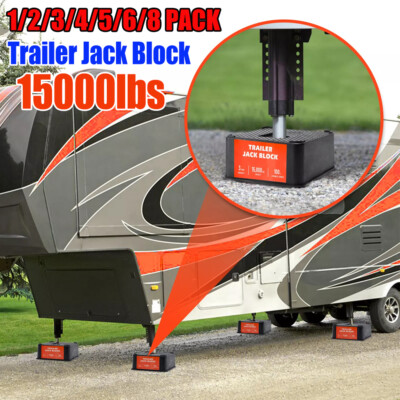1-8PACK 15000 LBS Trailer Jack Block Stabilizer Blocks Levelers For RV Camper US-image
