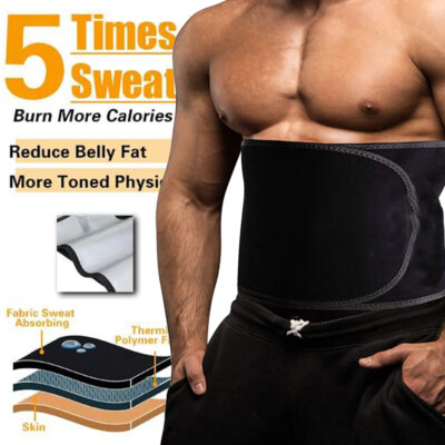 Men Sweat Waist Trimmer Exercise Belt Burn Fat Body Shaper Weight Loss Girdles-image